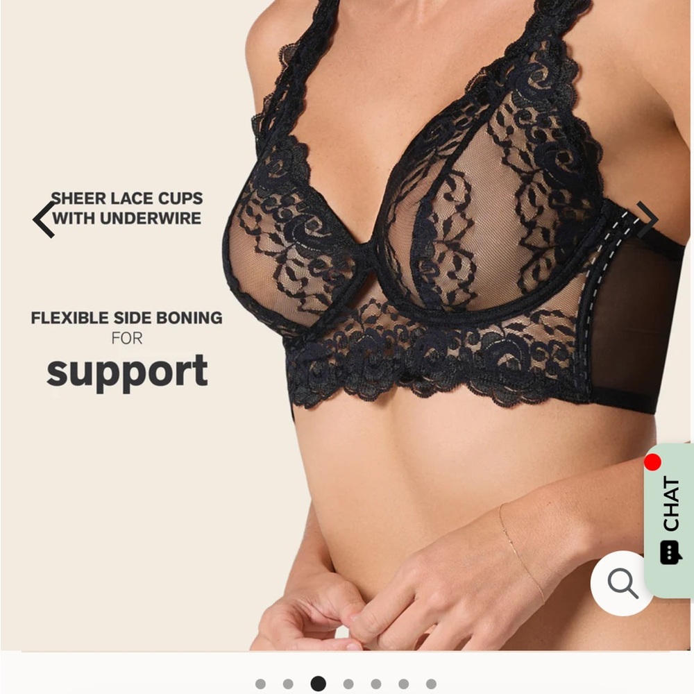 NWOT Sheer Lace Underwire Bralette - Black
Size 36